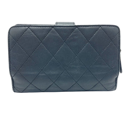 Chanel Matelassé, Black, Leather, wallet