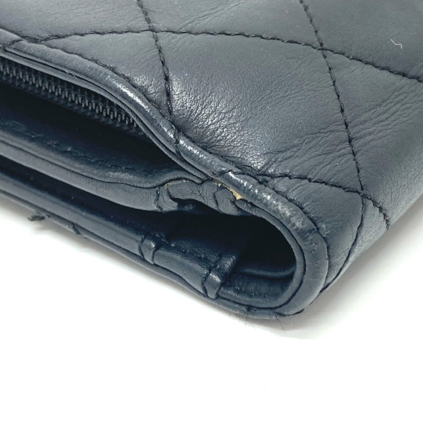 Chanel Matelassé, Black, Leather, wallet