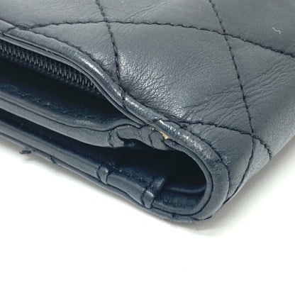 Chanel Matelassé, Black, Leather, wallet