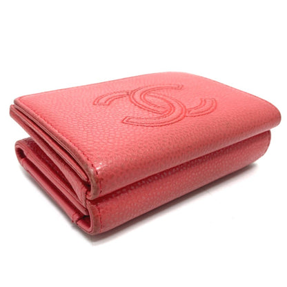 Chanel Logo CC, Pink, Leather, wallet