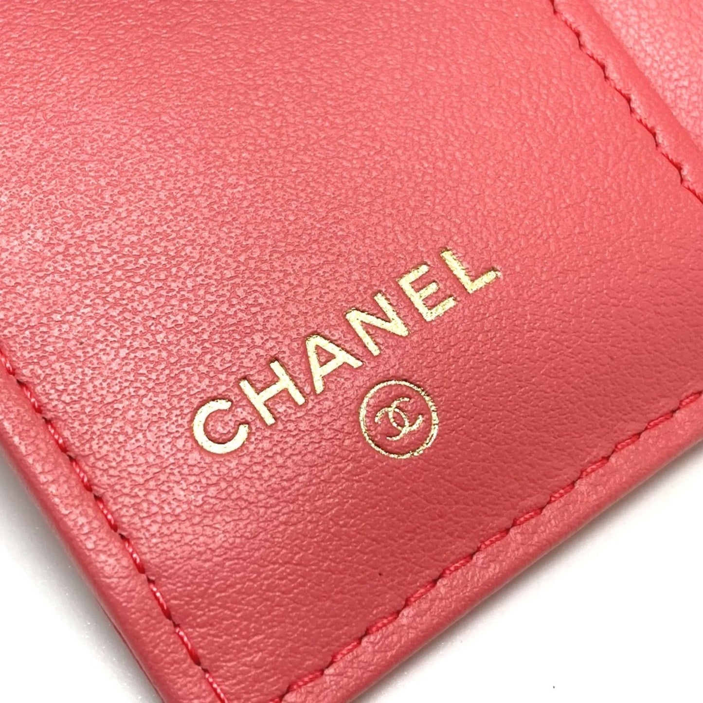 Chanel Logo CC, Pink, Leather, wallet