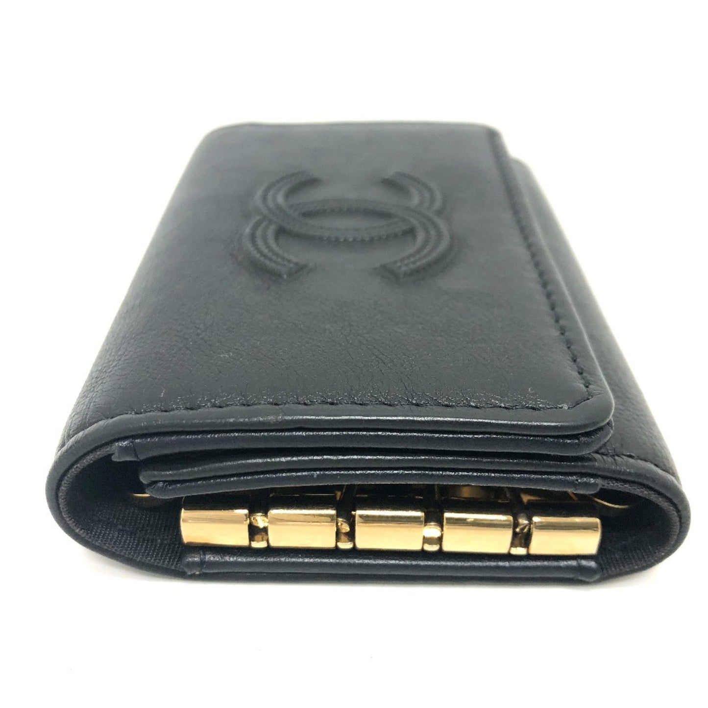 Chanel Logo CC, Black, Leather, wallet
