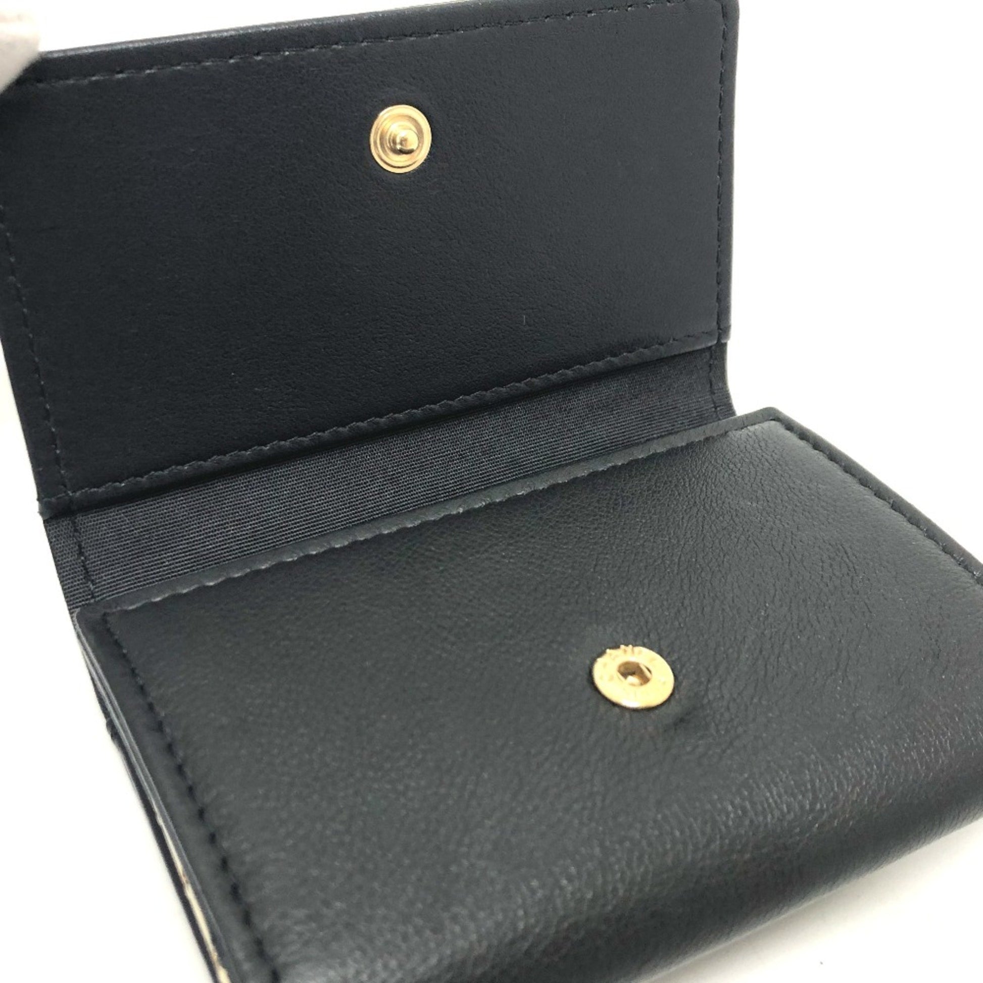 Chanel Logo CC, Black, Leather, wallet