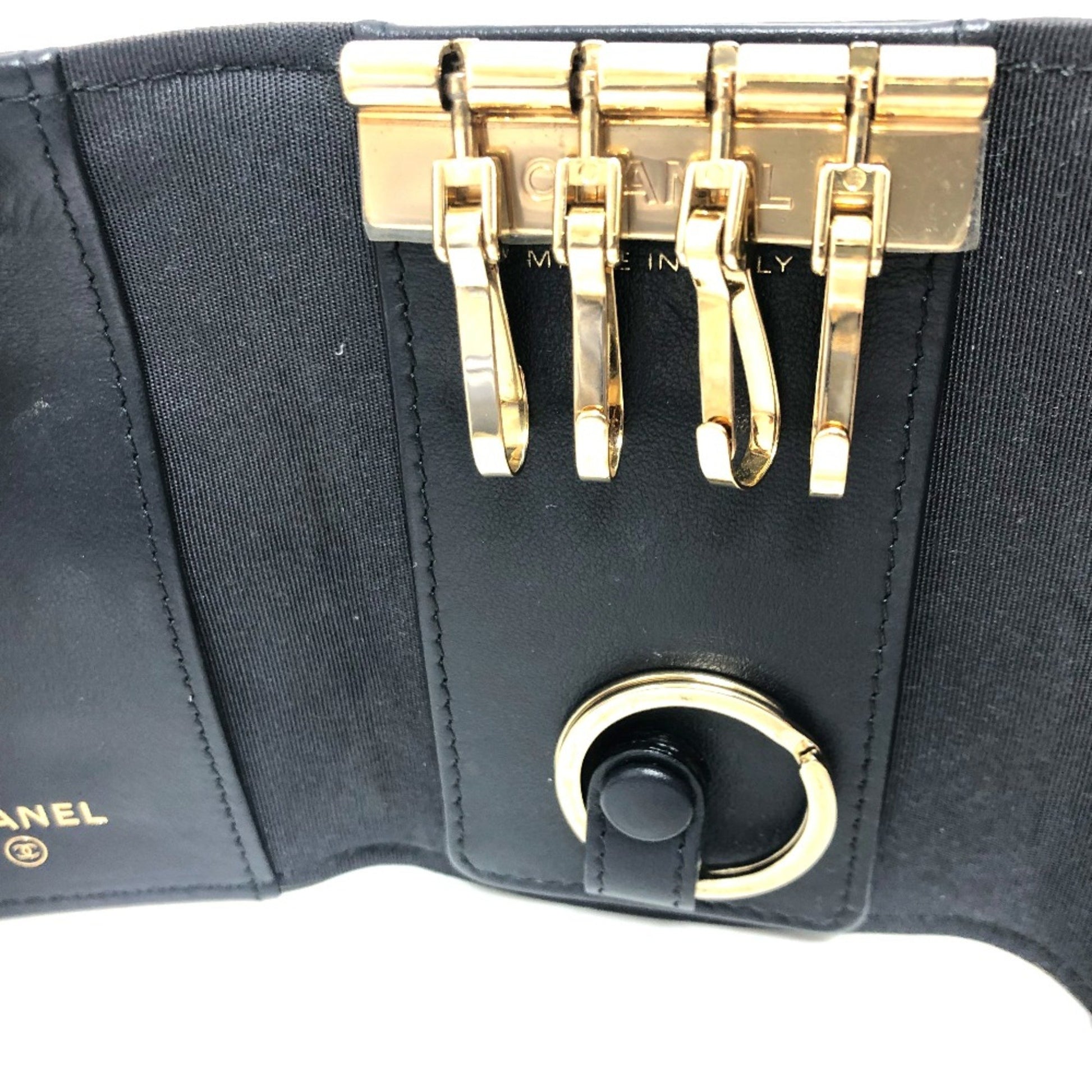 Chanel Logo CC, Black, Leather, wallet