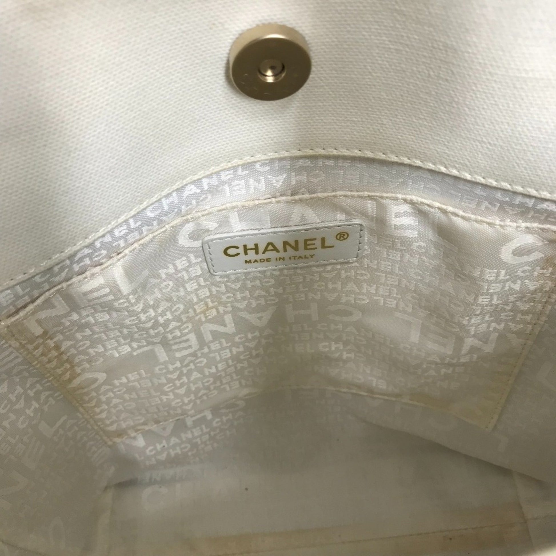 Chanel Window, Grey, Canvas, shoulder