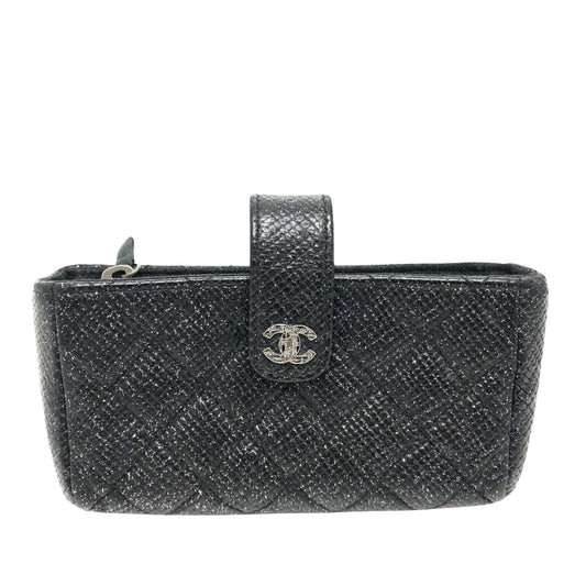 Chanel Matelassé, Black, Leather, wallet