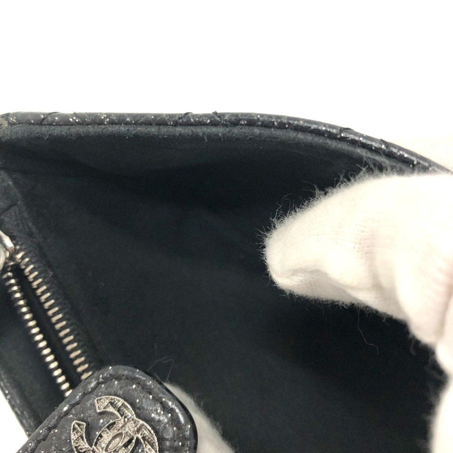 Chanel Matelassé, Black, Leather, wallet