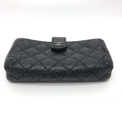 Chanel Matelassé, Black, Leather, wallet