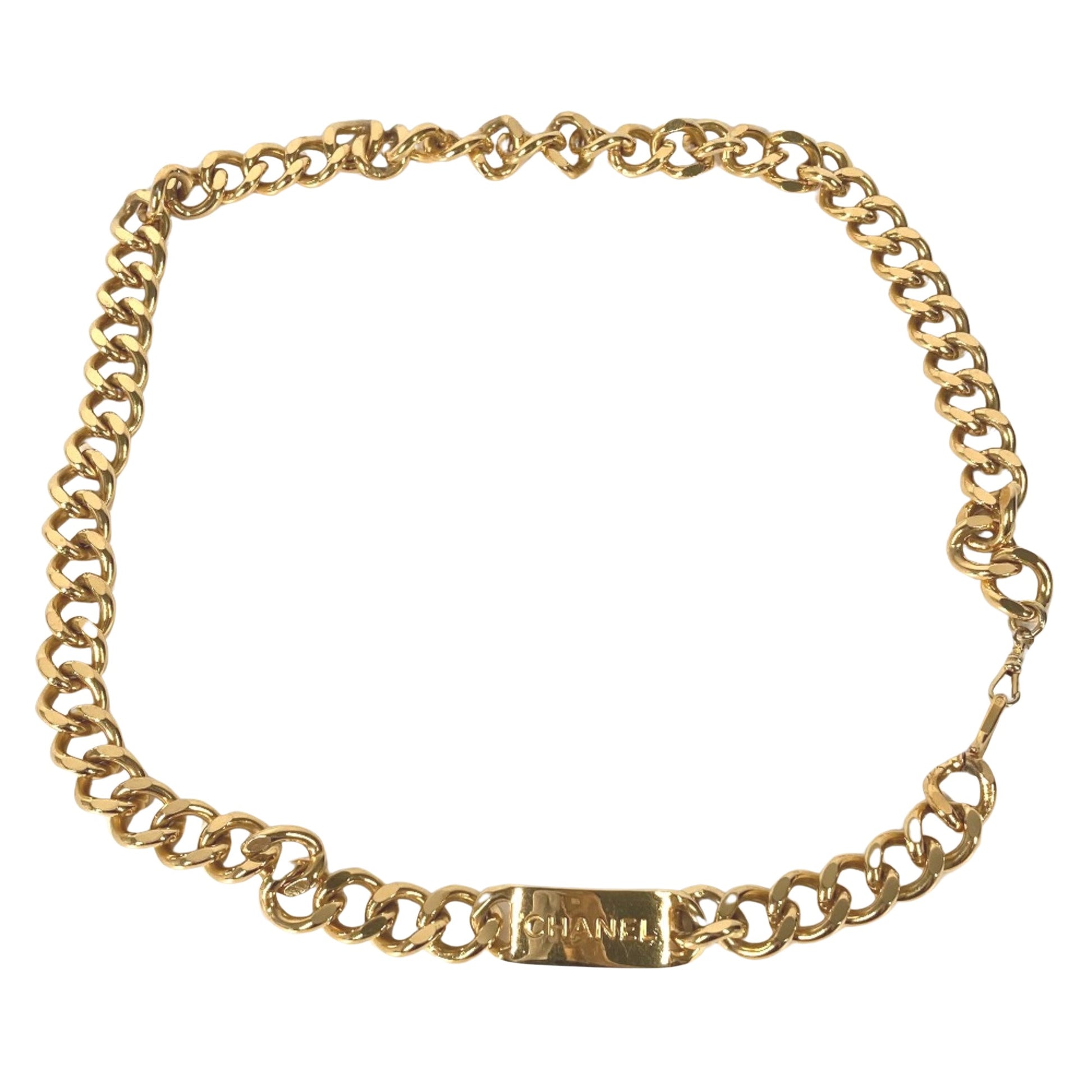 Chanel Coco Mark, Gold, Metal, belt