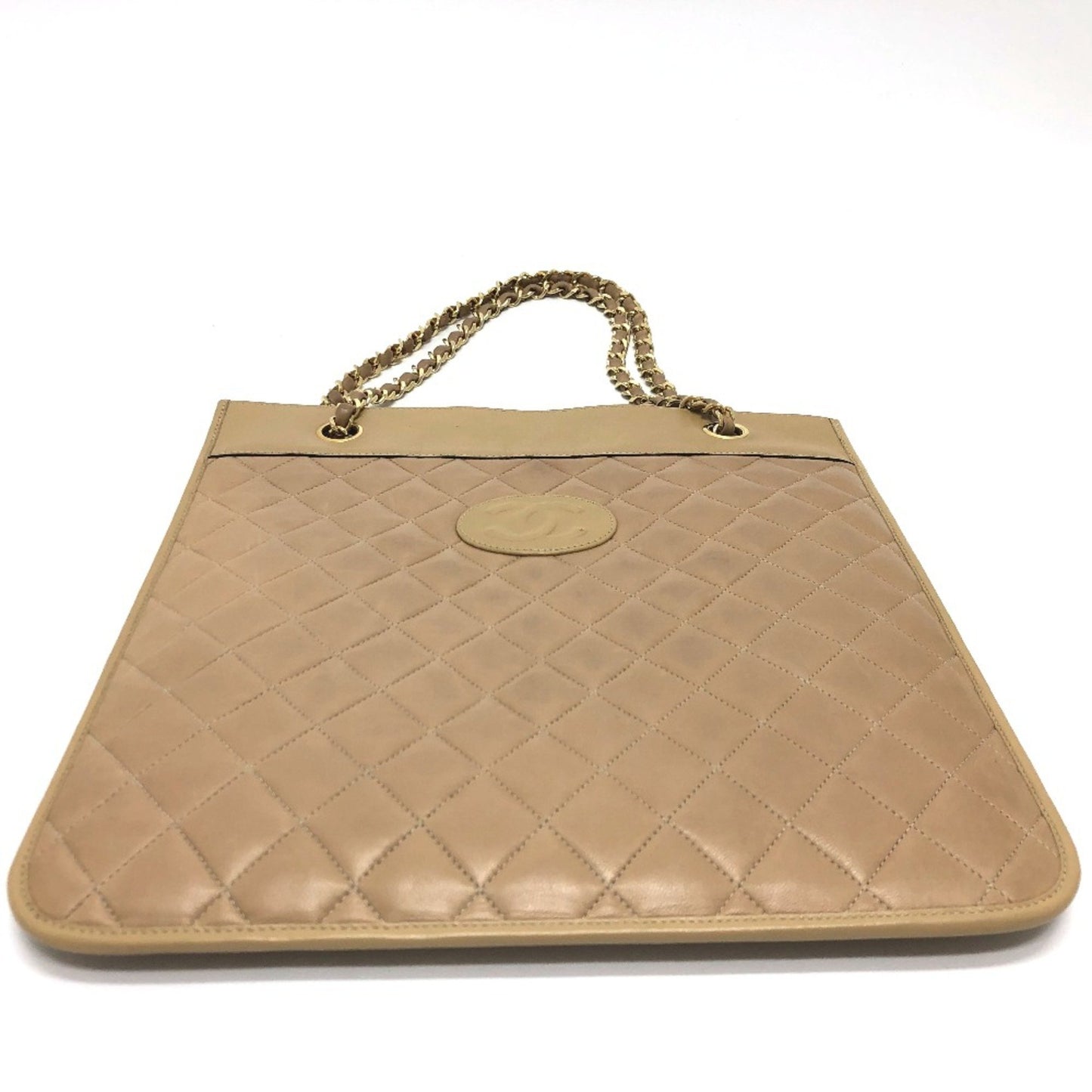 Chanel Matelassé, Beige, Leather, shoulder