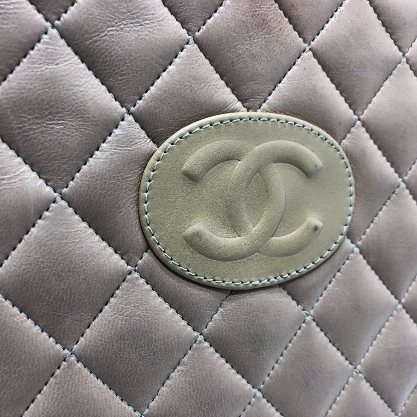 Chanel Matelassé, Beige, Leather, shoulder