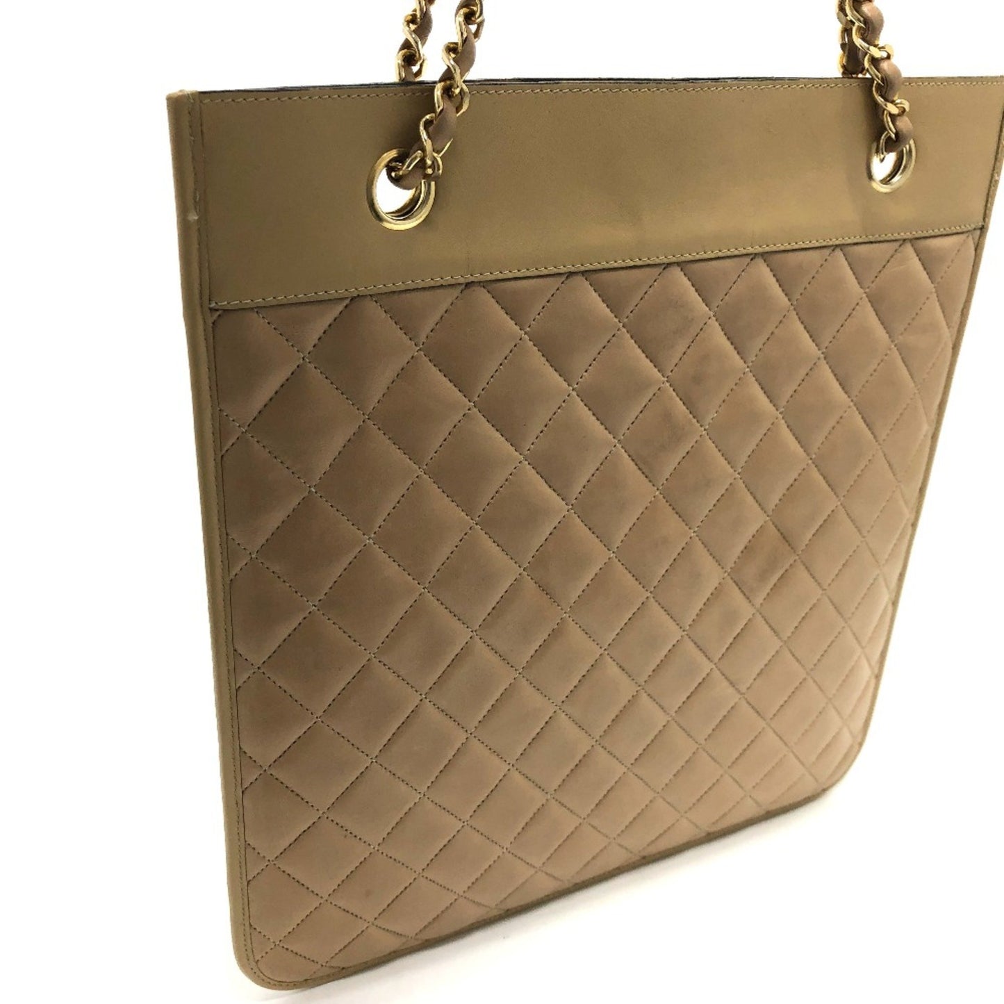 Chanel Matelassé, Beige, Leather, shoulder