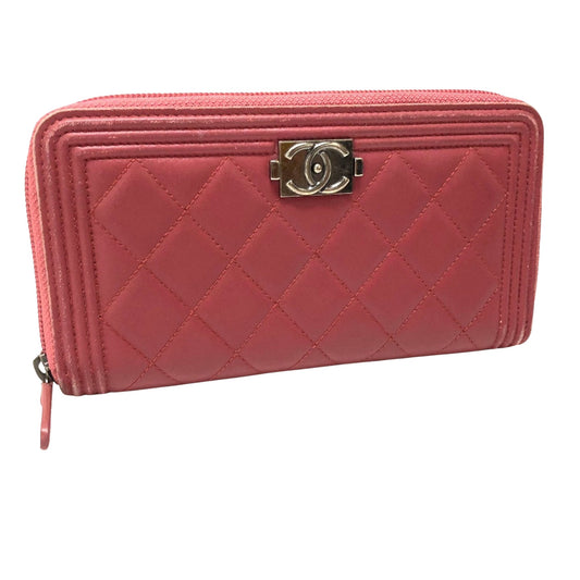 Chanel Boy, Pink, Leather, wallet