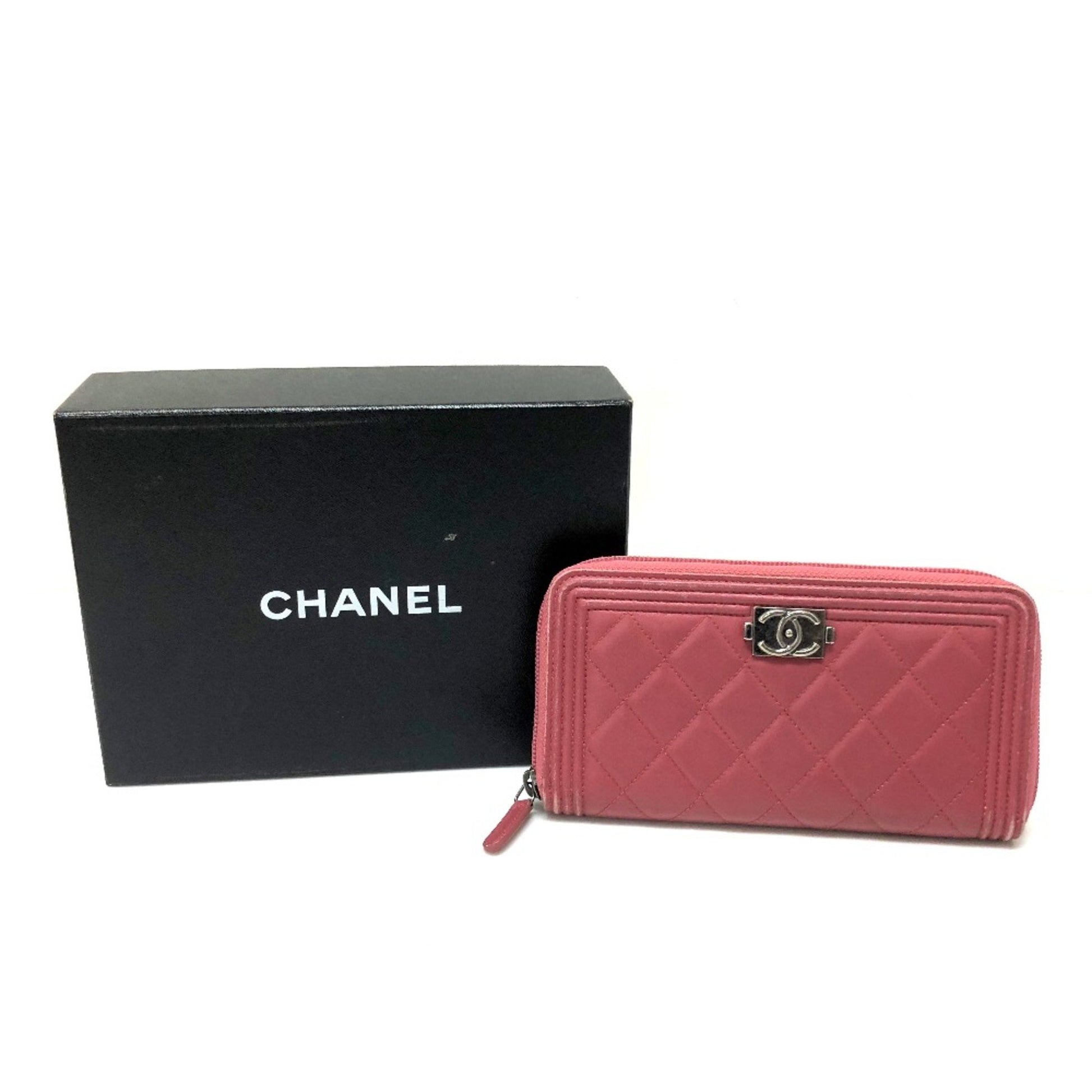 Chanel Boy, Pink, Leather, wallet