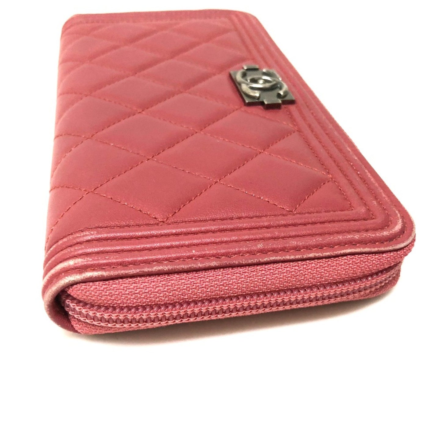 Chanel Boy, Pink, Leather, wallet