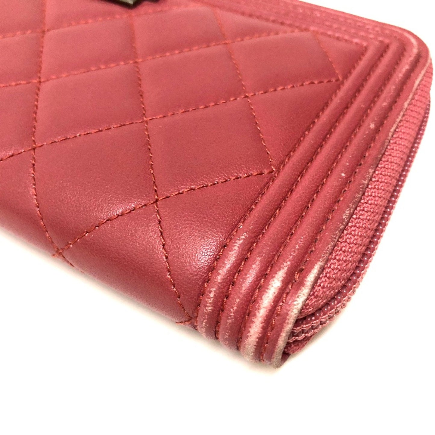 Chanel Boy, Pink, Leather, wallet