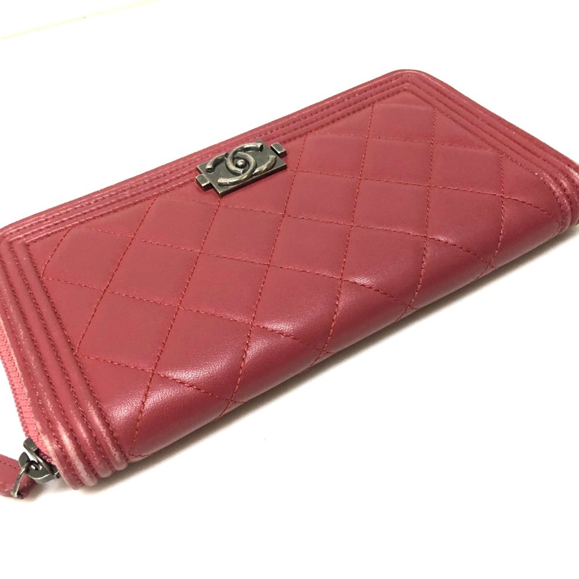 Chanel Boy, Pink, Leather, wallet