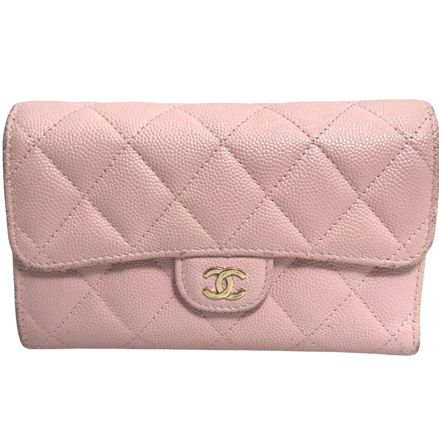 Chanel Matelassé, Pink, Leather, wallet