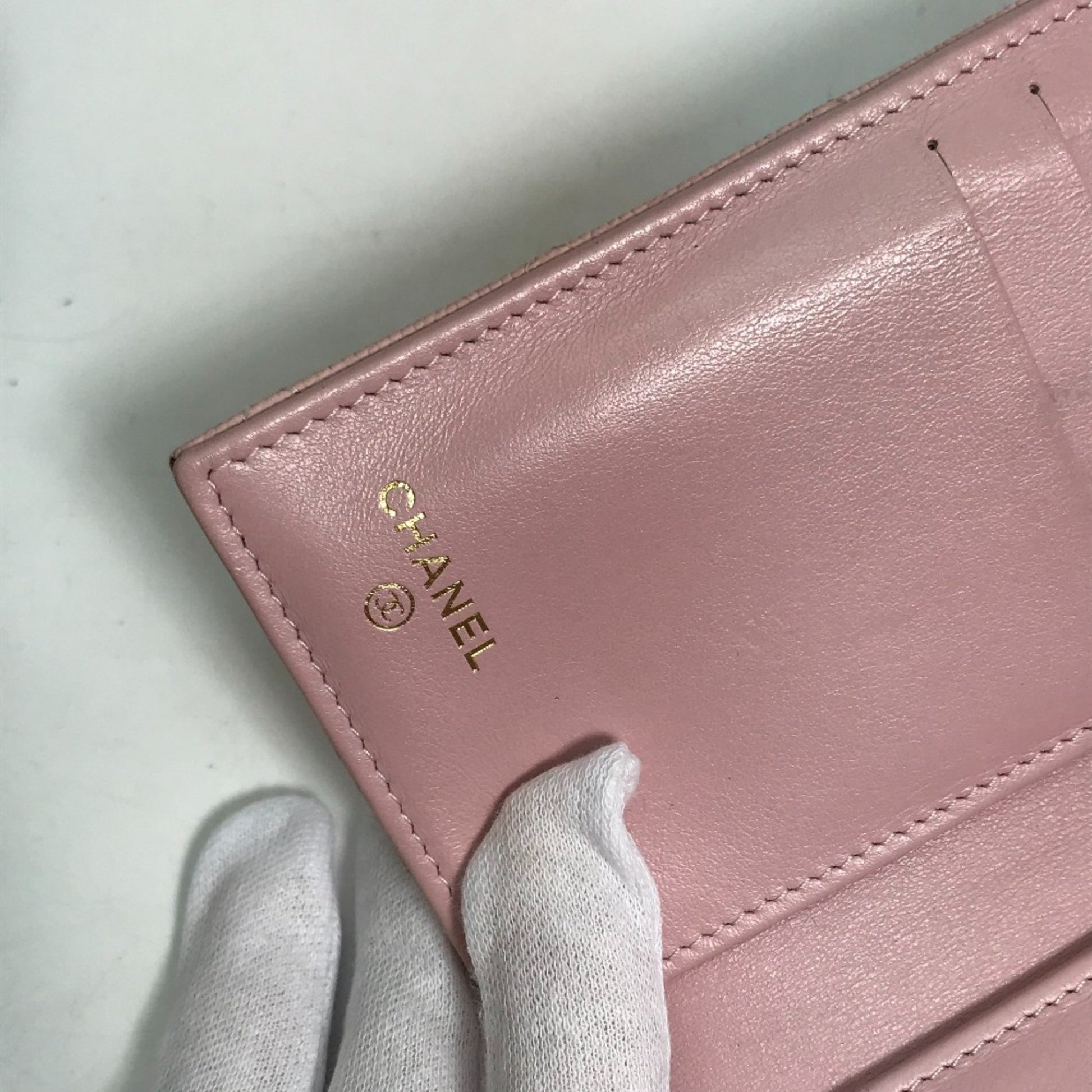 Chanel Matelassé, Pink, Leather, wallet