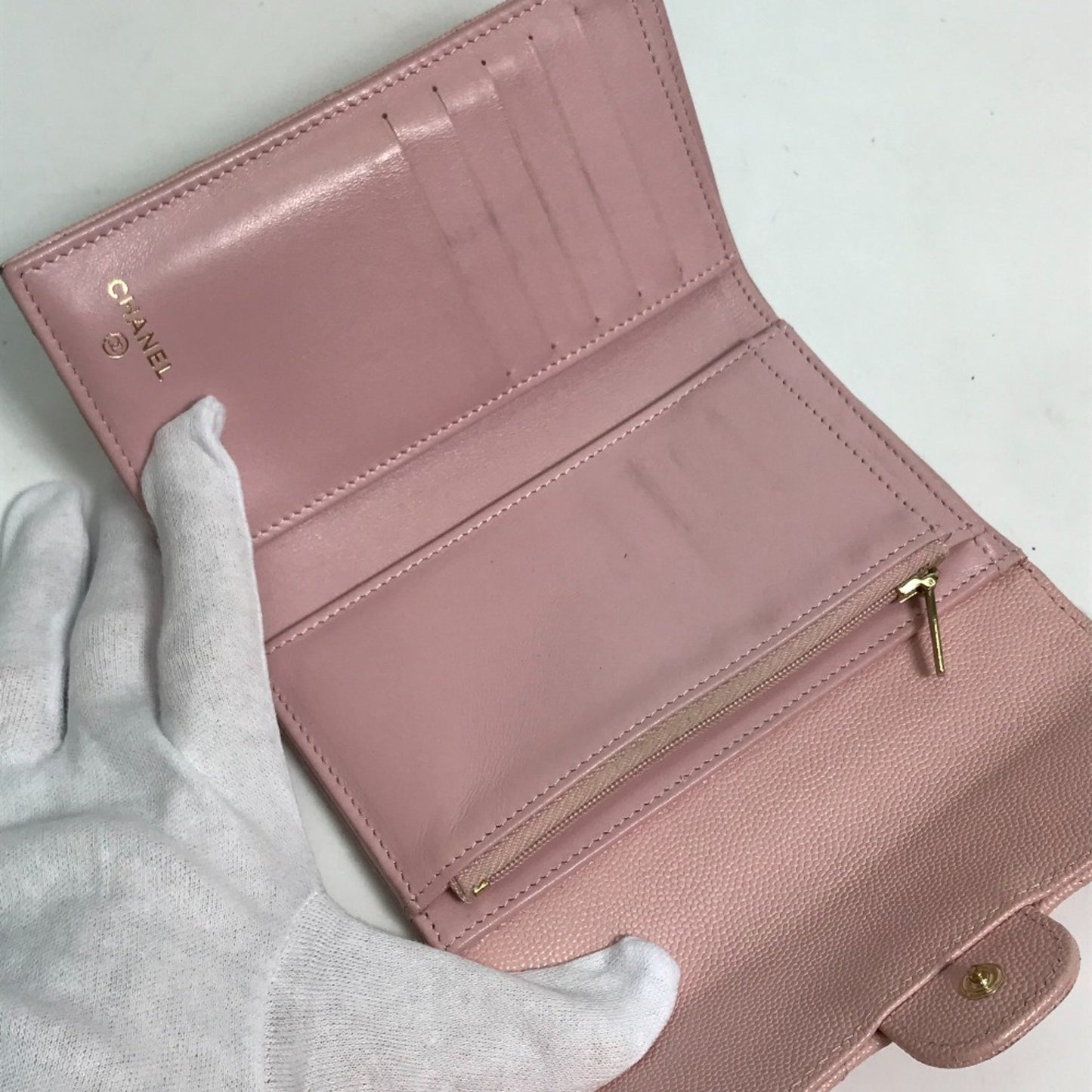 Chanel Matelassé, Pink, Leather, wallet