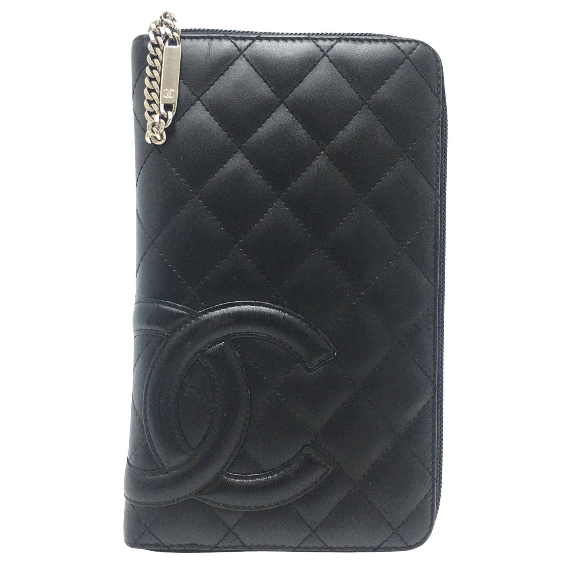 Chanel Cambon, Black, Leather, wallet