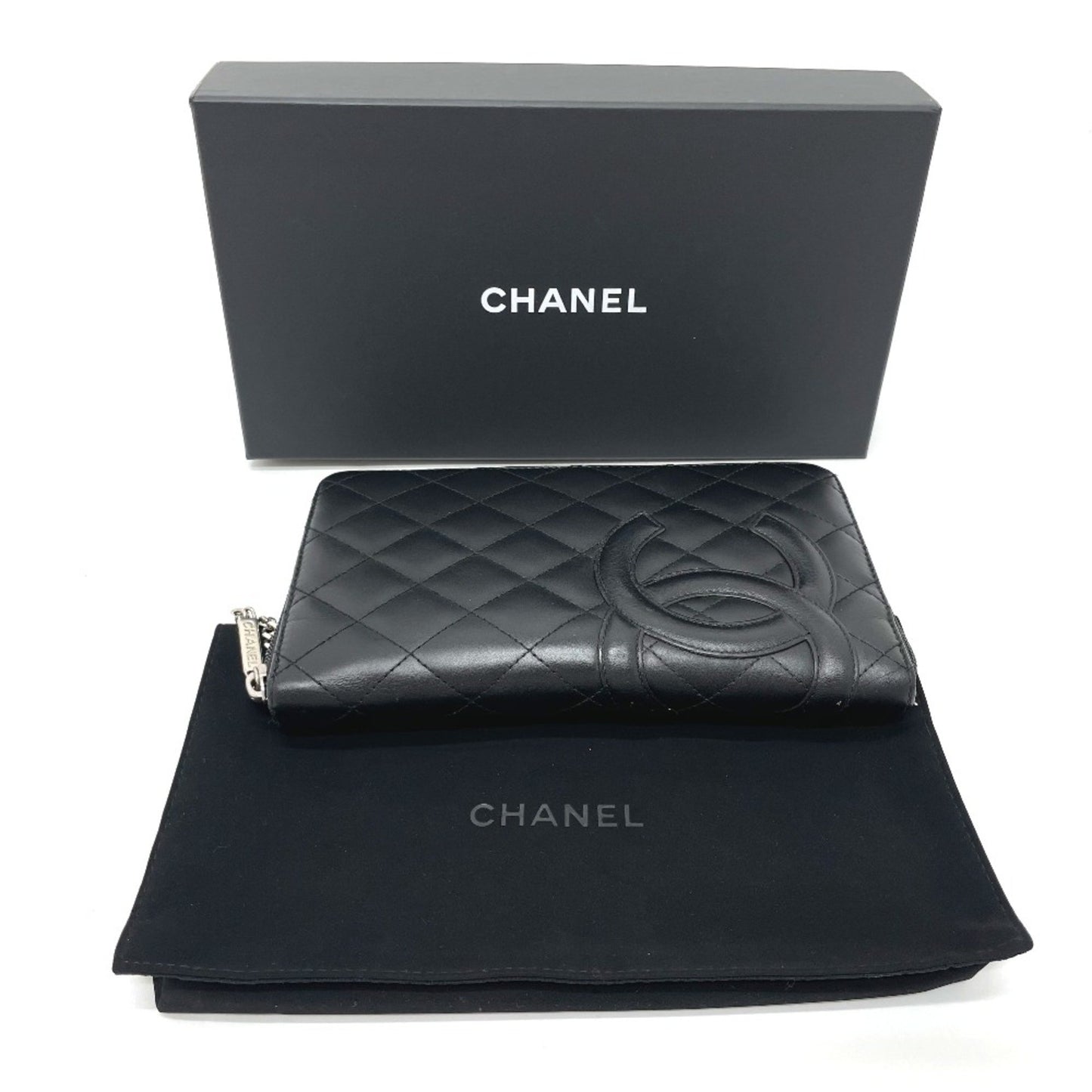 Chanel Cambon, Black, Leather, wallet