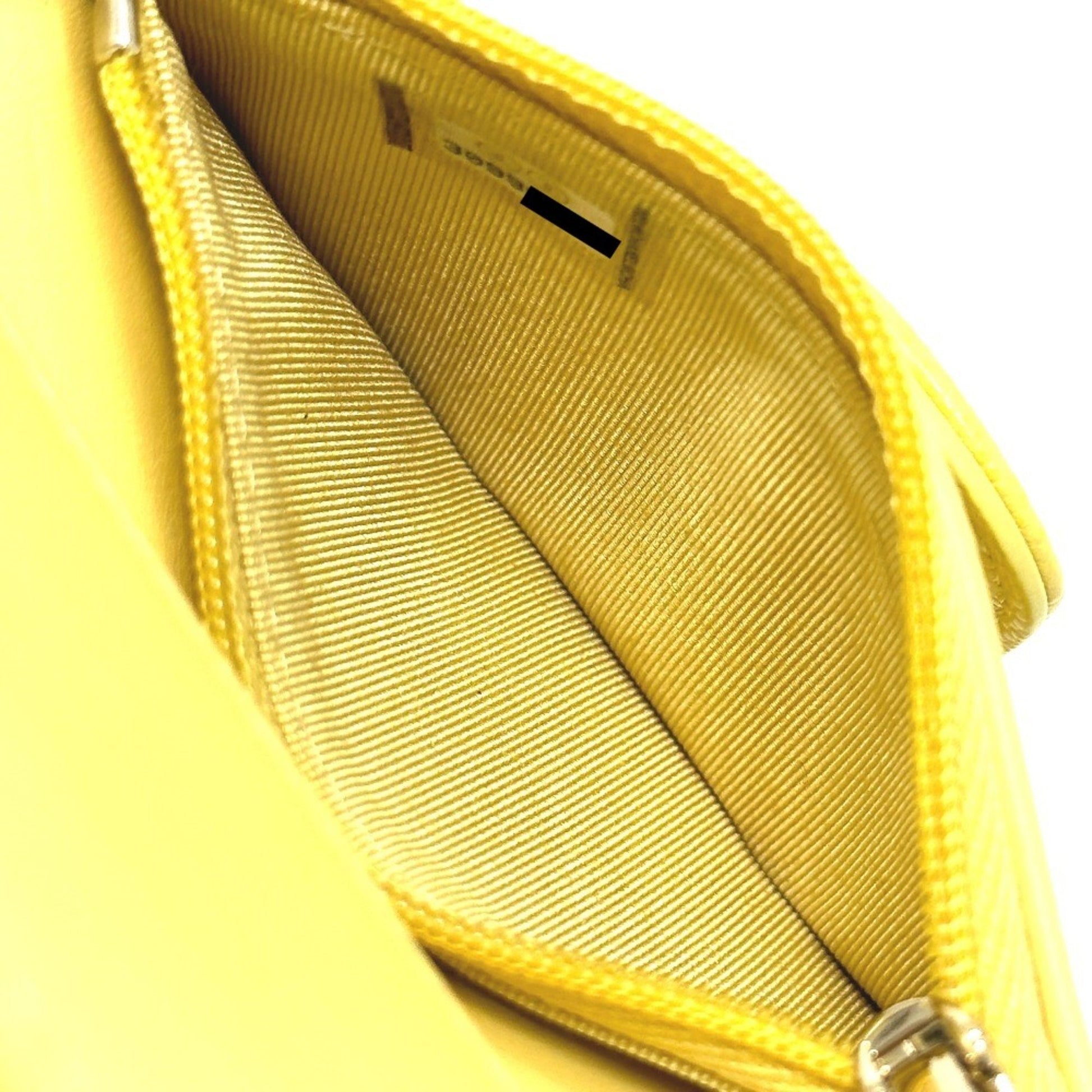 Chanel Matelassé, Yellow, Leather, wallet