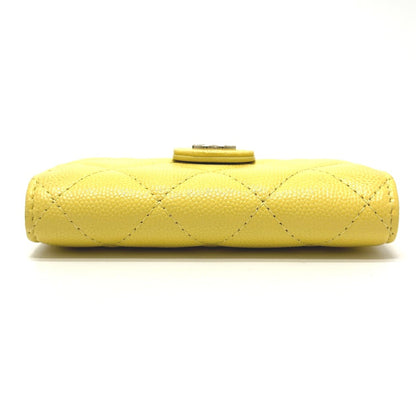 Chanel Matelassé, Yellow, Leather, wallet