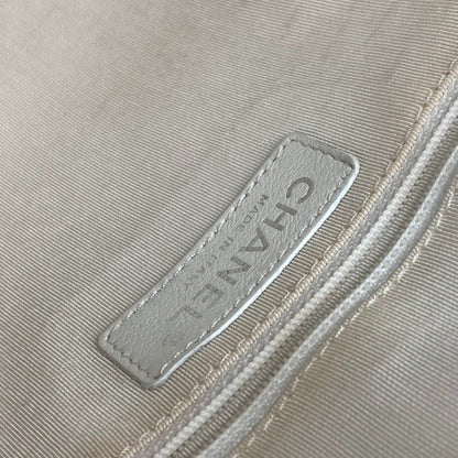 Chanel Boston, White, Leather, handbag