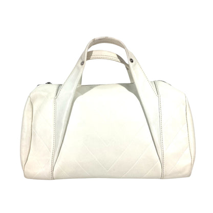 Chanel Boston, White, Leather, handbag
