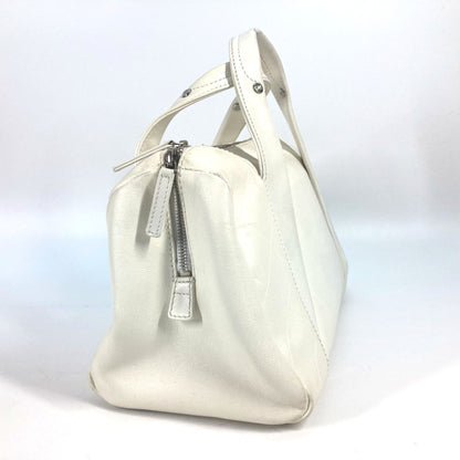 Chanel Boston, White, Leather, handbag
