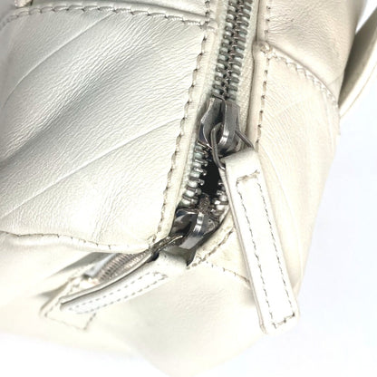 Chanel Boston, White, Leather, handbag