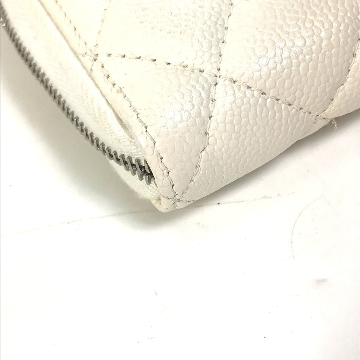 Chanel Matelassé, White, Leather, wallet