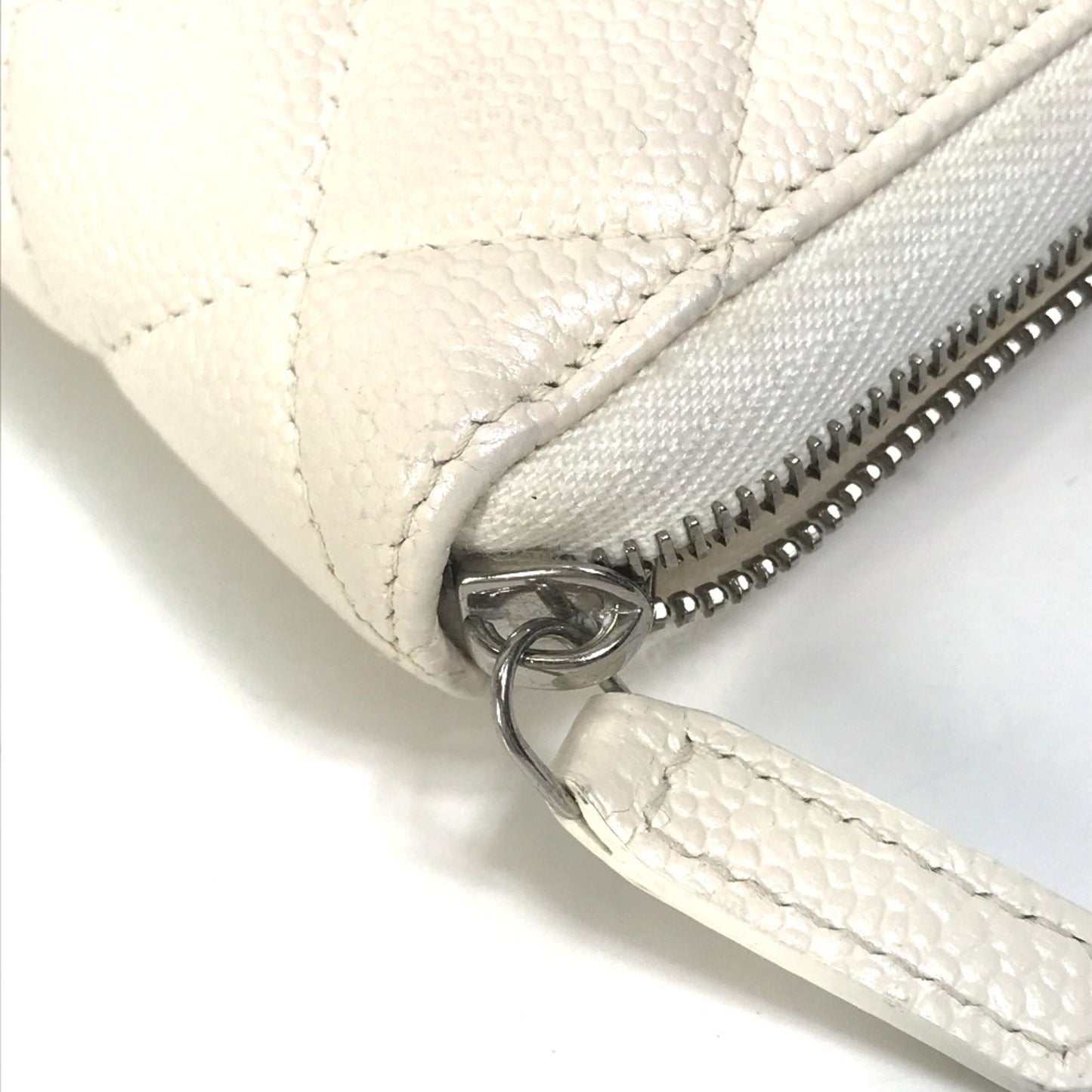 Chanel Matelassé, White, Leather, wallet