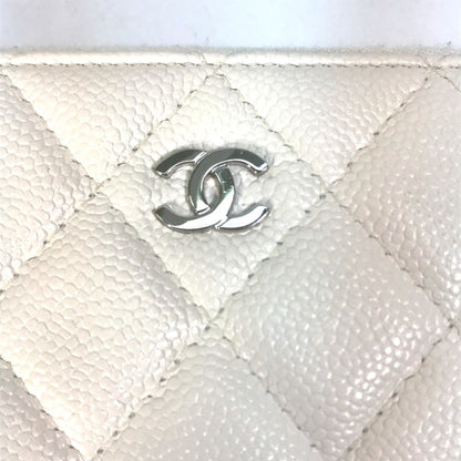 Chanel Matelassé, White, Leather, wallet