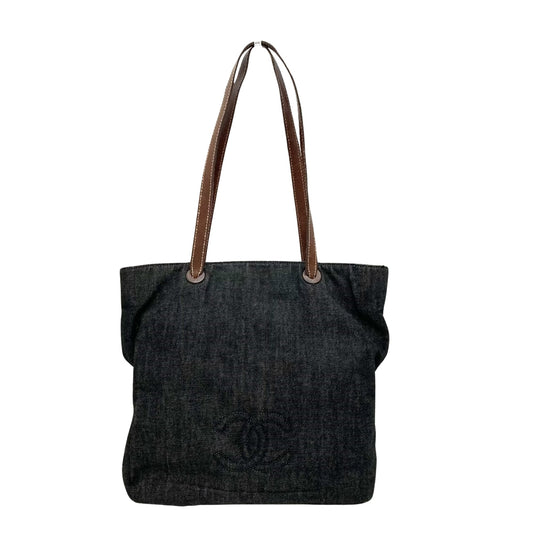 Chanel Coco Mark, Black, Denim - Jeans, tote