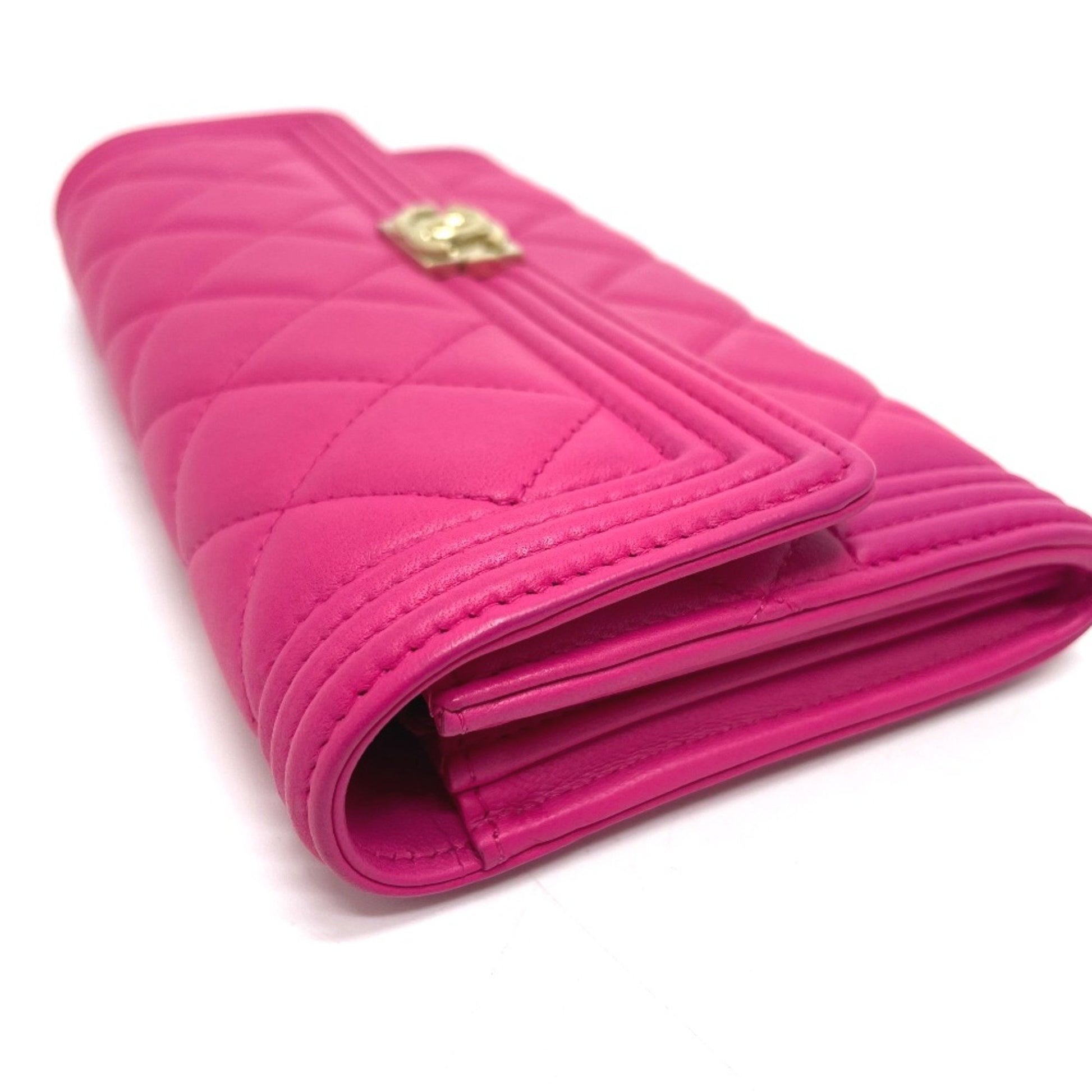 Chanel Boy, Pink, Leather, wallet