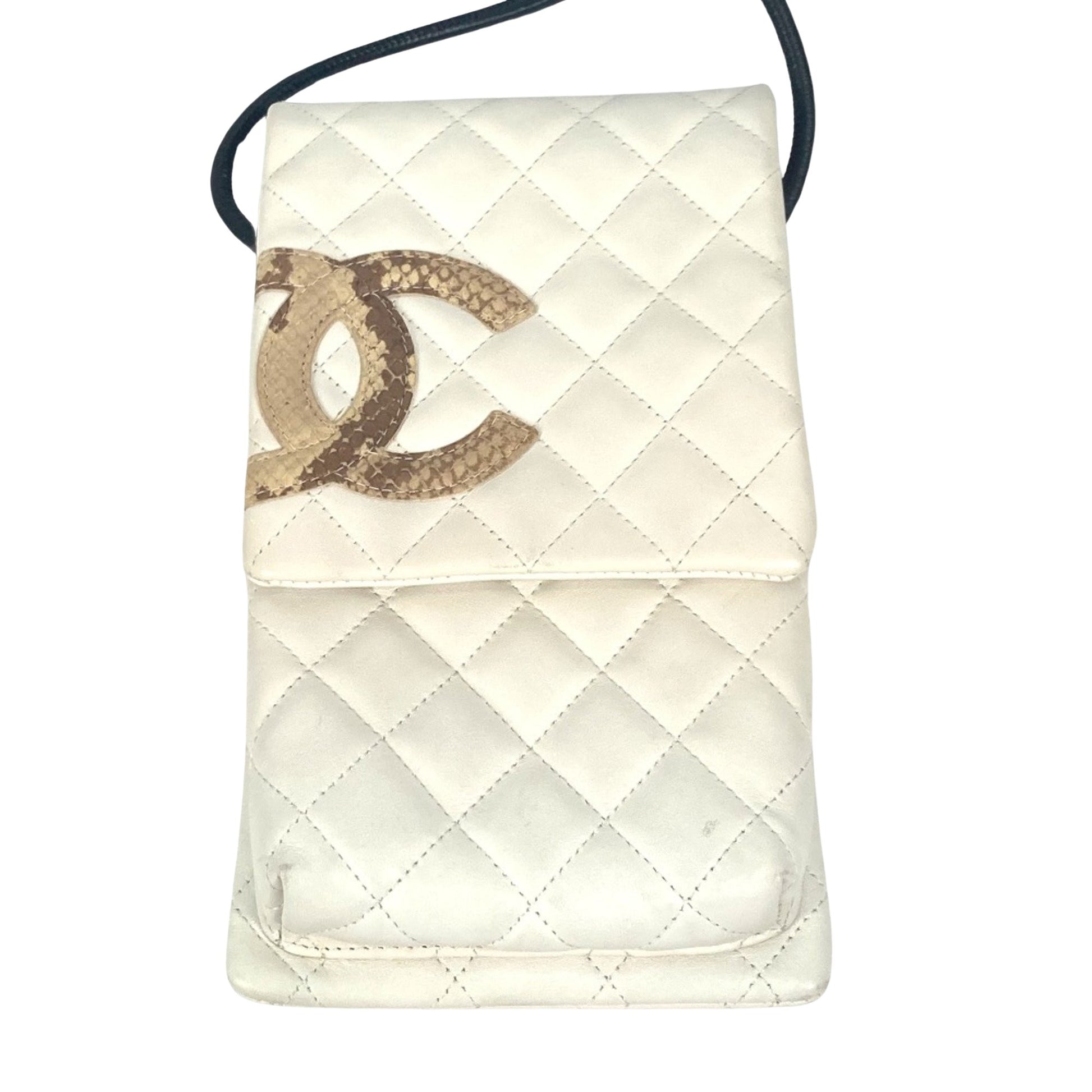 Chanel Cambon line, White, Leather, shoulder