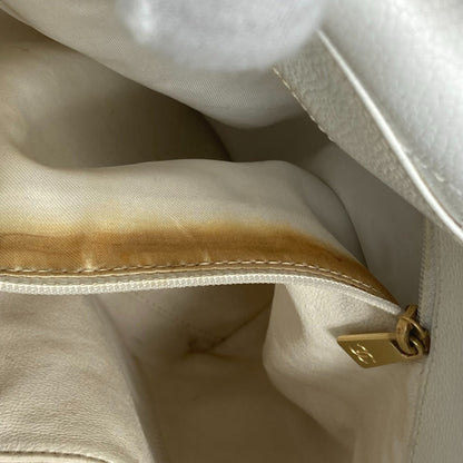 Chanel Logo CC, White, Leather, tote