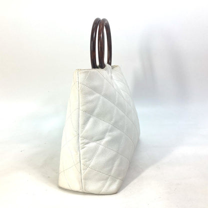 Chanel Logo CC, White, Leather, tote