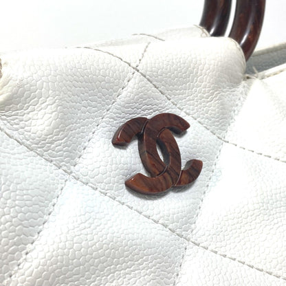 Chanel Logo CC, White, Leather, tote