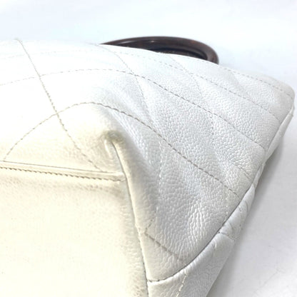 Chanel Logo CC, White, Leather, tote