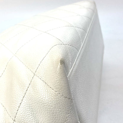 Chanel Logo CC, White, Leather, tote