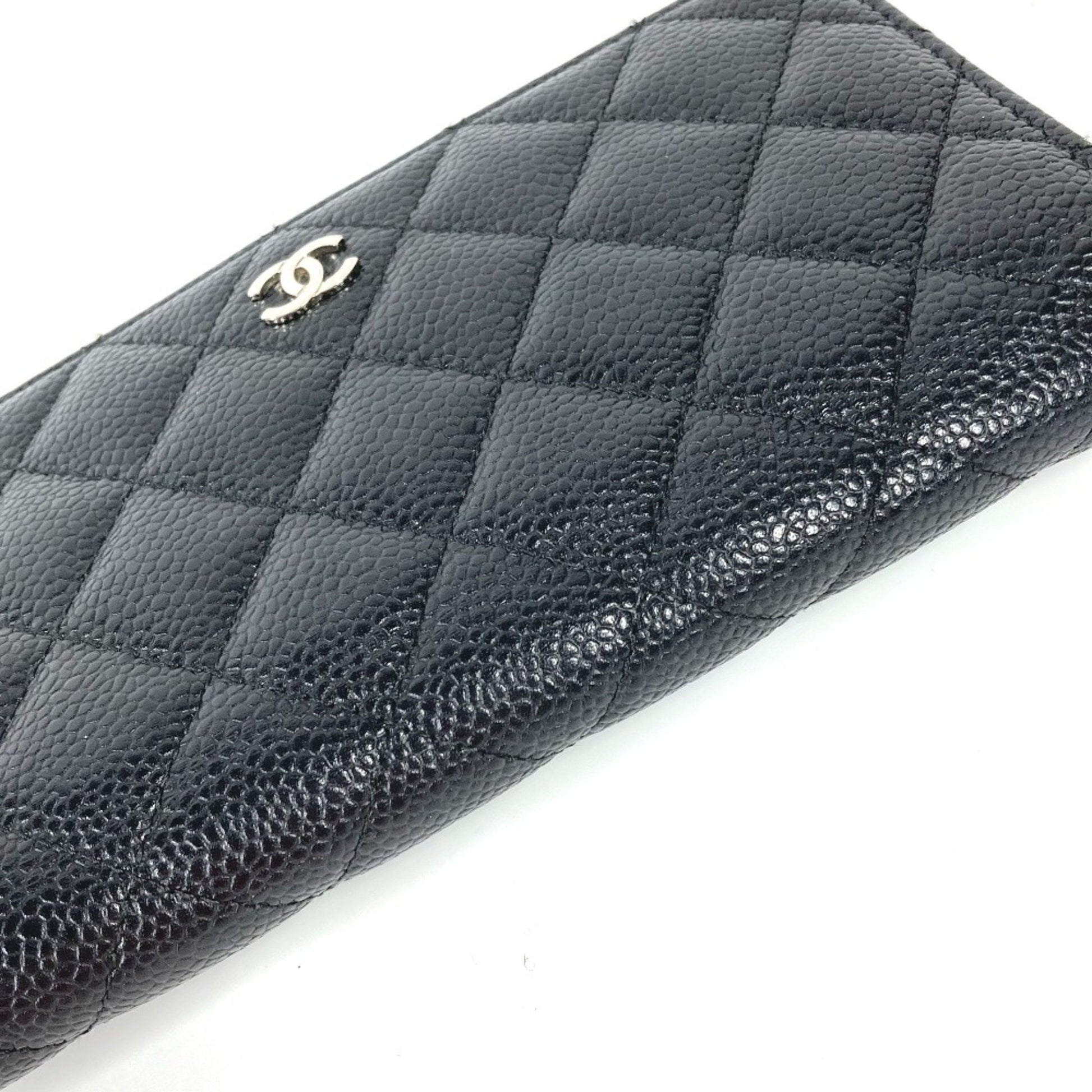 Chanel Matelassé, Black, Leather, wallet