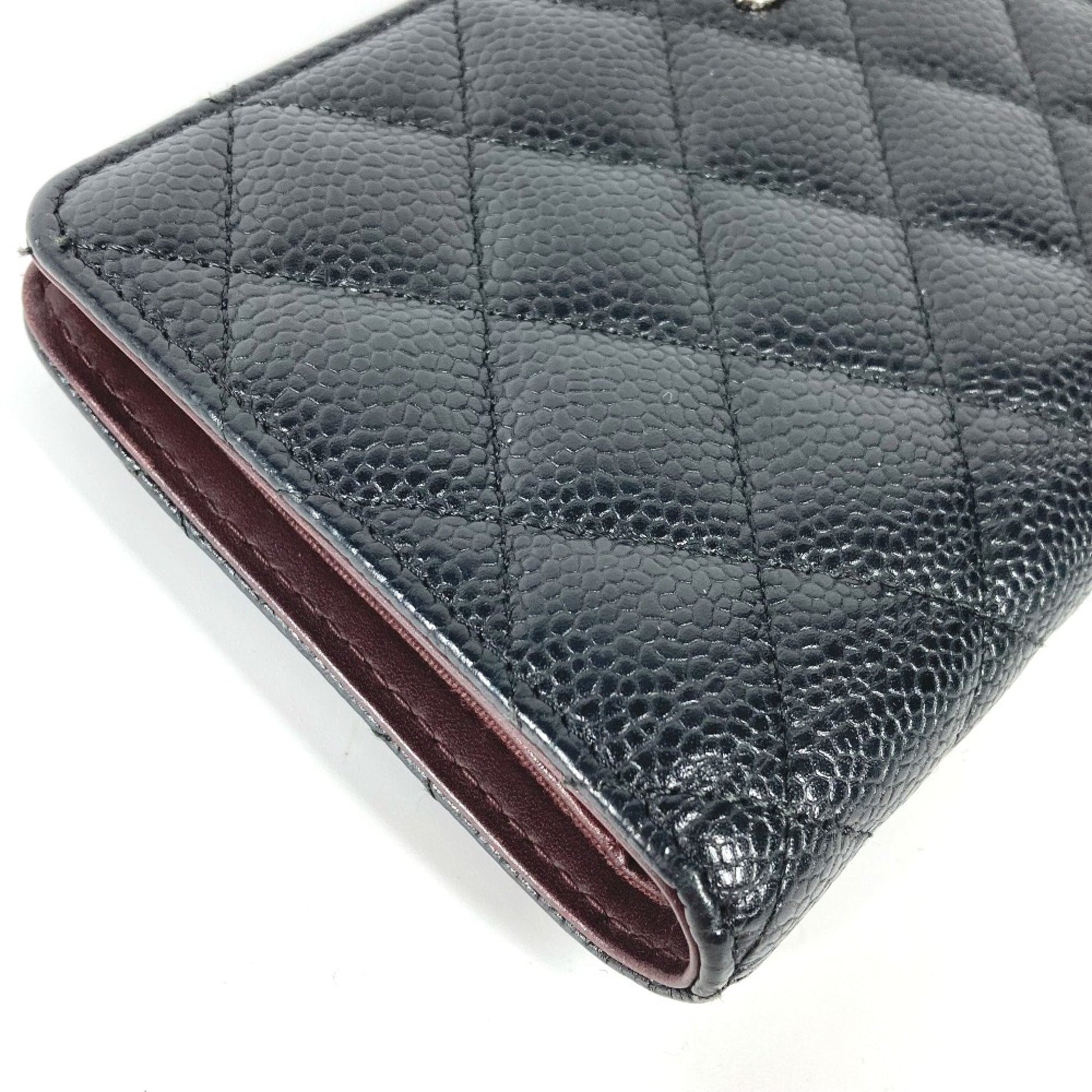 Chanel Matelassé, Black, Leather, wallet