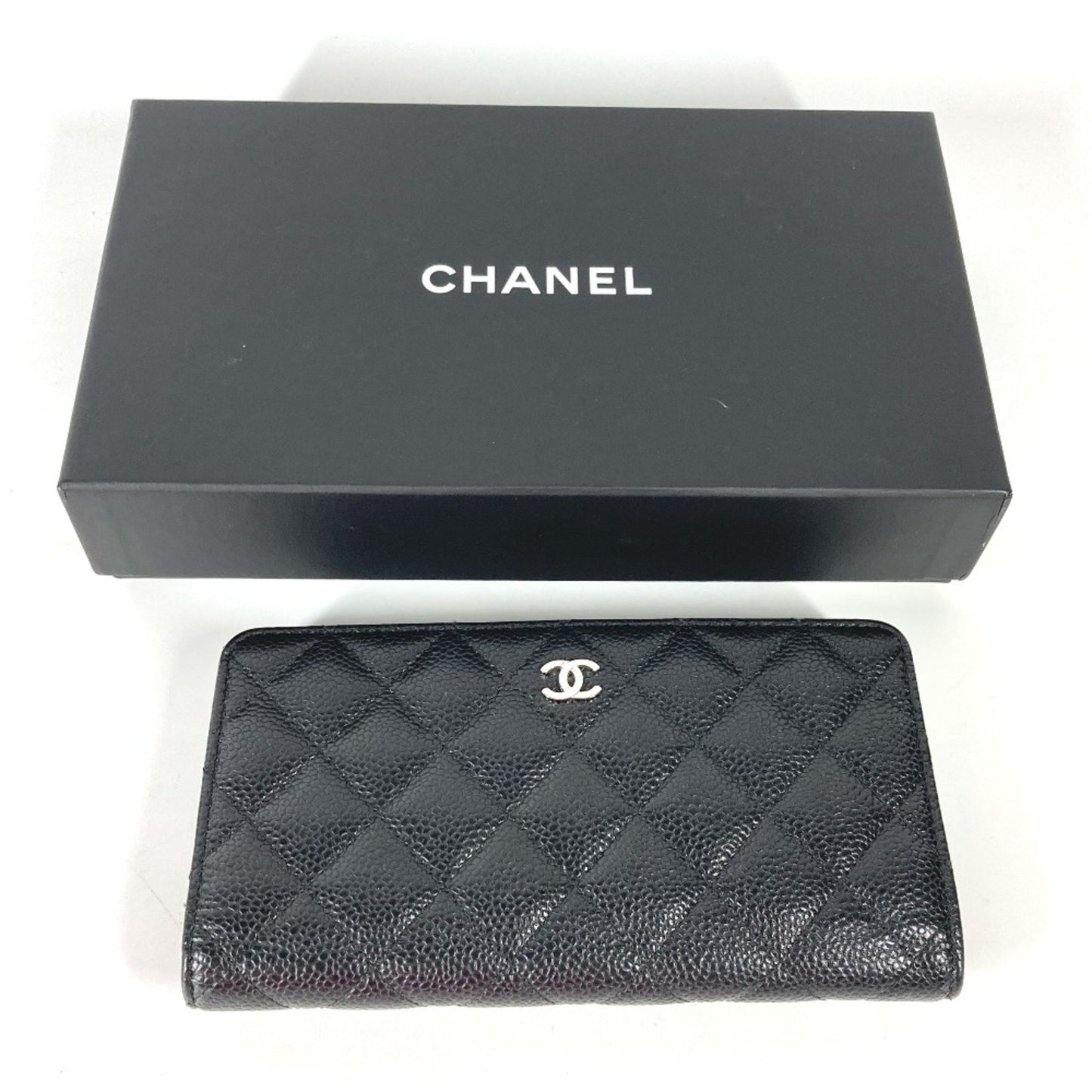 Chanel Matelassé, Black, Leather, wallet