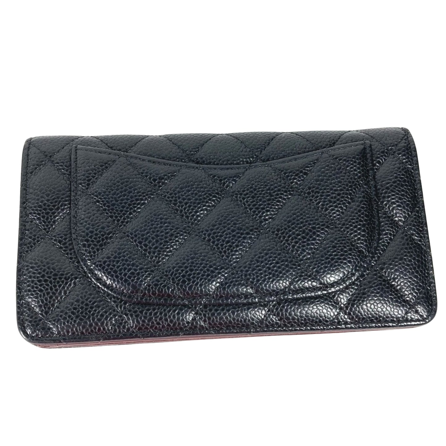 Chanel Matelassé, Black, Leather, wallet