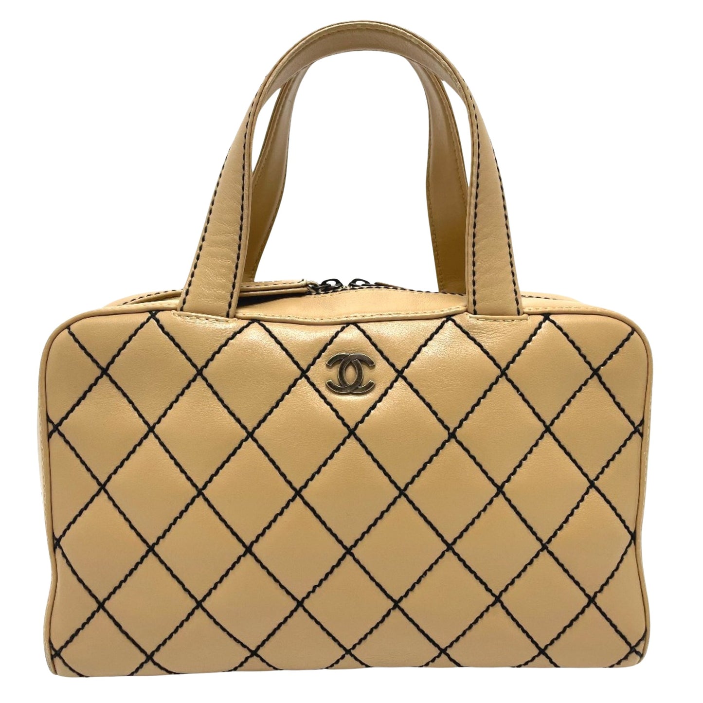 Chanel Wild stitch, Beige, Leather, handbag