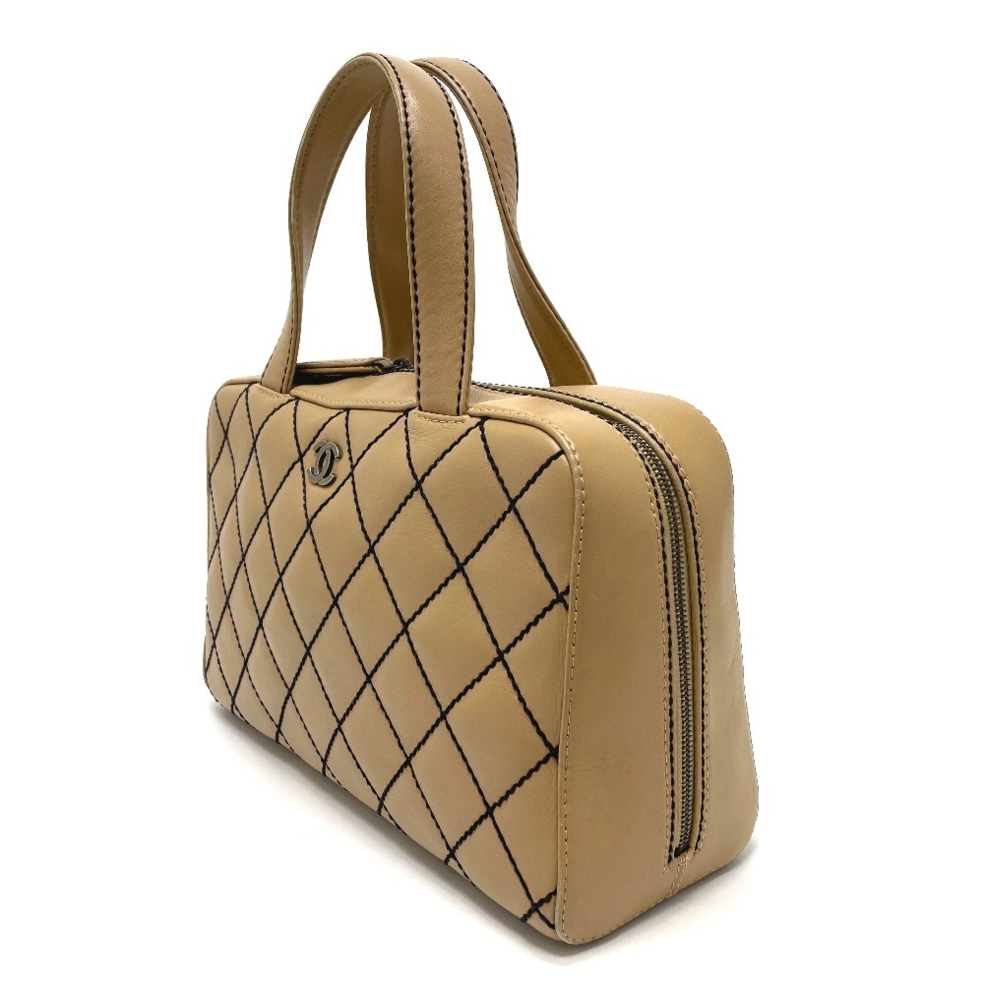 Chanel Wild stitch, Beige, Leather, handbag