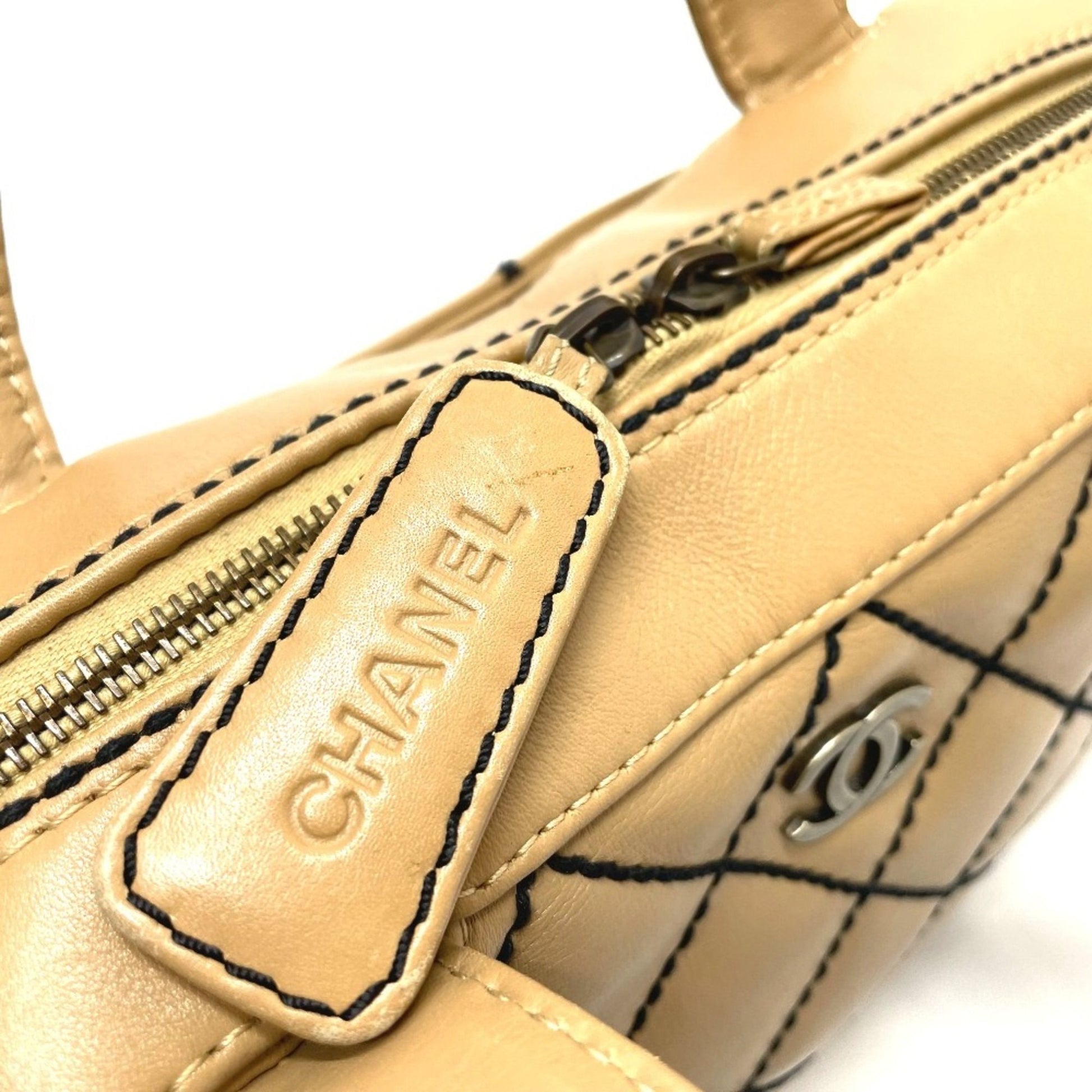 Chanel Wild stitch, Beige, Leather, handbag